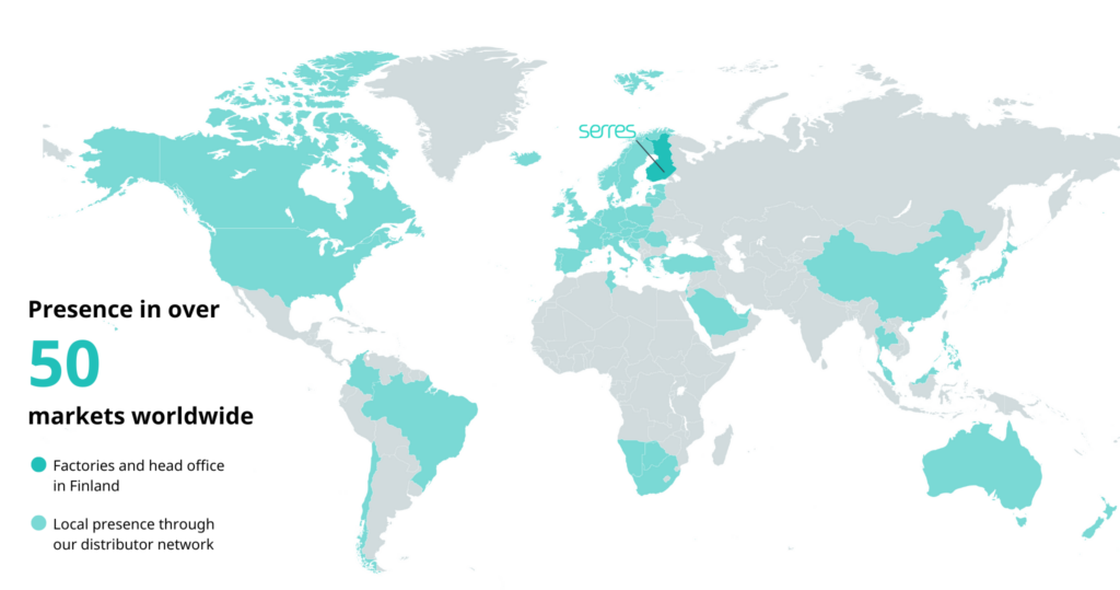 Map with Serres countries.