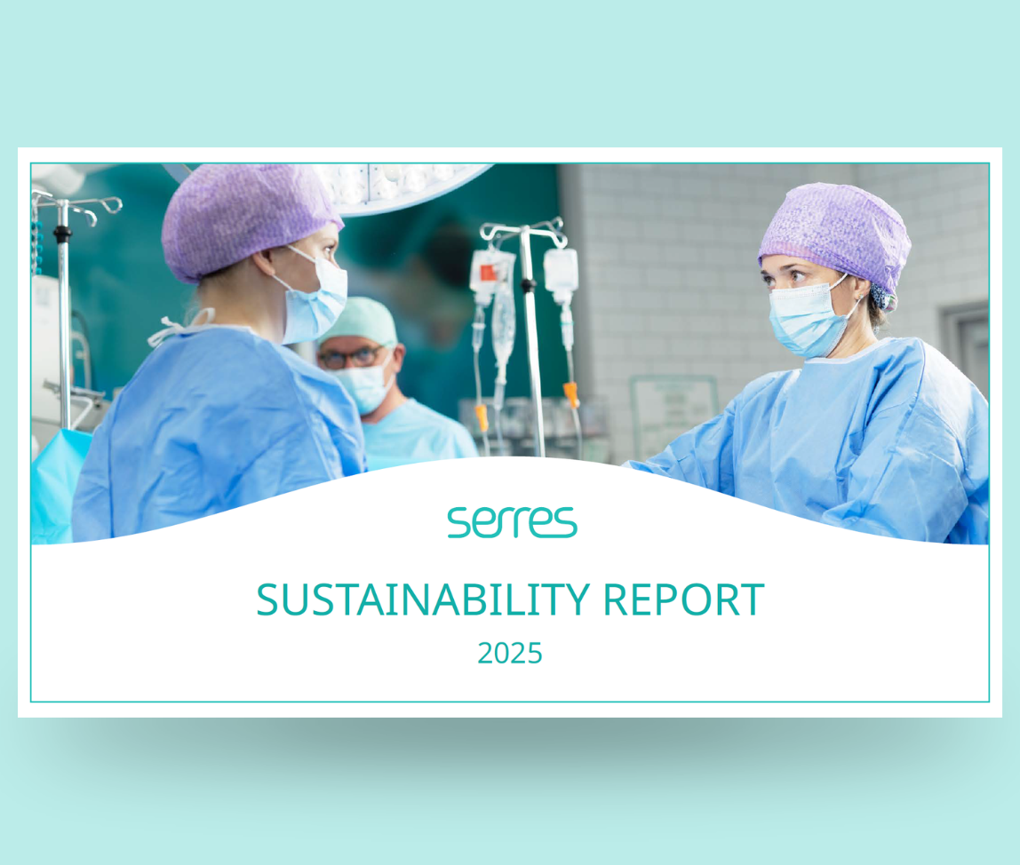 Cover of the Serres Sustainability report 2025.